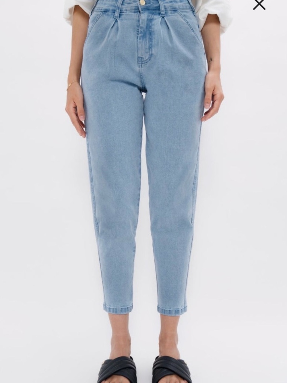 High-Rise Light Blue Ankle Jeans for Women